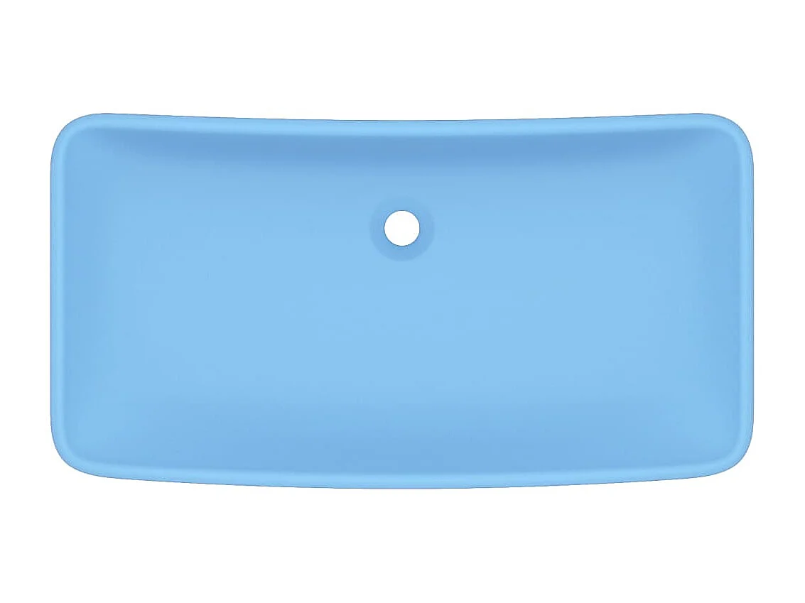 Lavabo de lujo de cerámica rectangular azul claro mate 71x38 cm ES66440