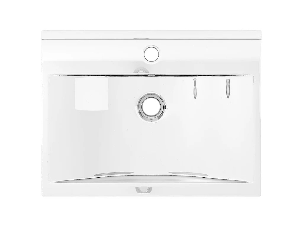 Lavabo con rebosadero cerámica plateado 60x46x16 cm ES66592