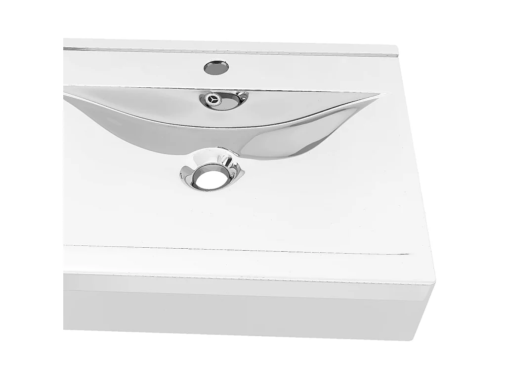 Lavabo con rebosadero cerámica plateado 60x46x16 cm ES66592