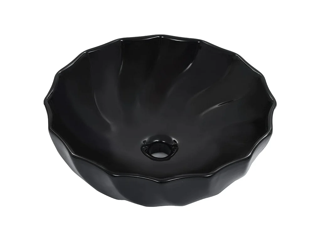 Lavatório 46x17 cm cerâmica preto PT663404