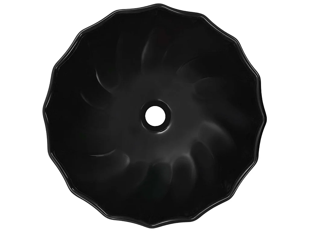 Lavatório 46x17 cm cerâmica preto PT663404