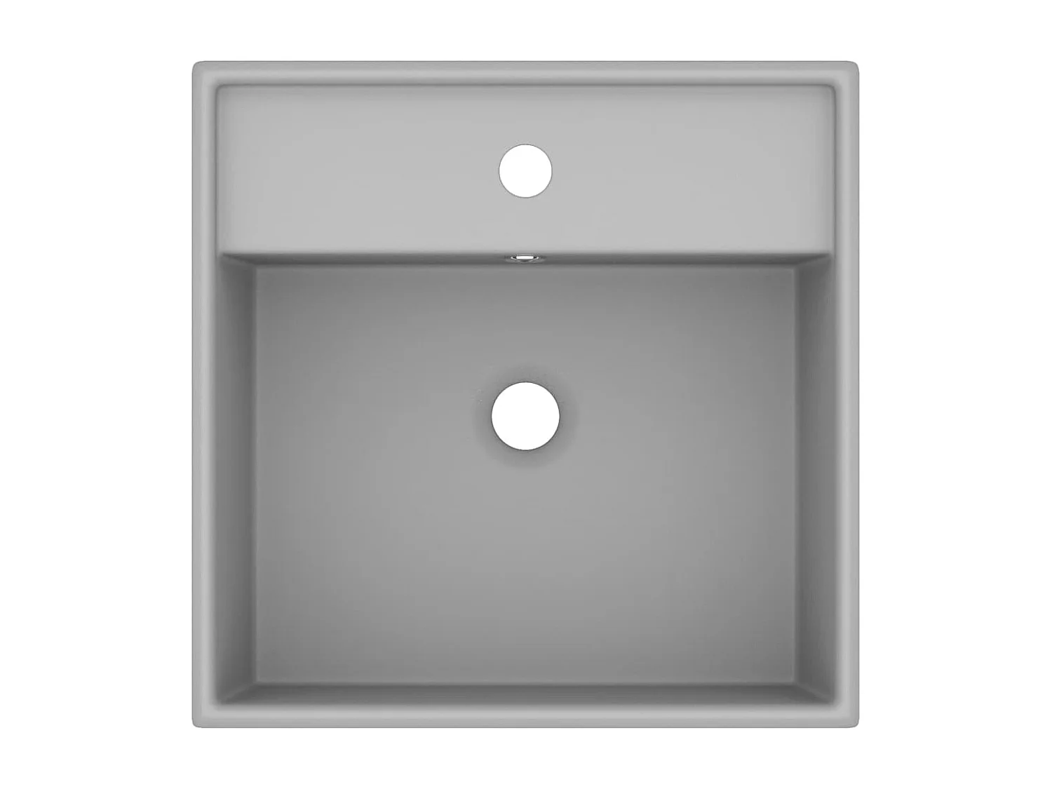 Lavatório luxuoso quadrado 41x41 cm cerâmica cinza-claro mate PT292046