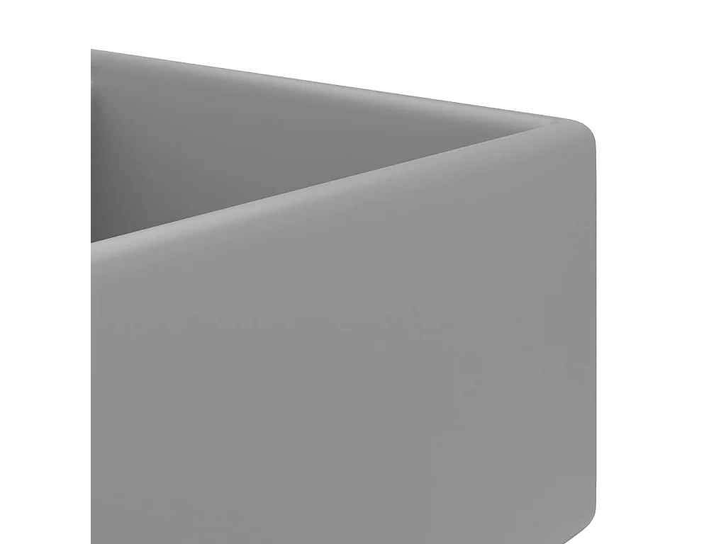 Vasque carré à trop-plein Gris clair mat 41x41 cm Céramique WVGQ5081