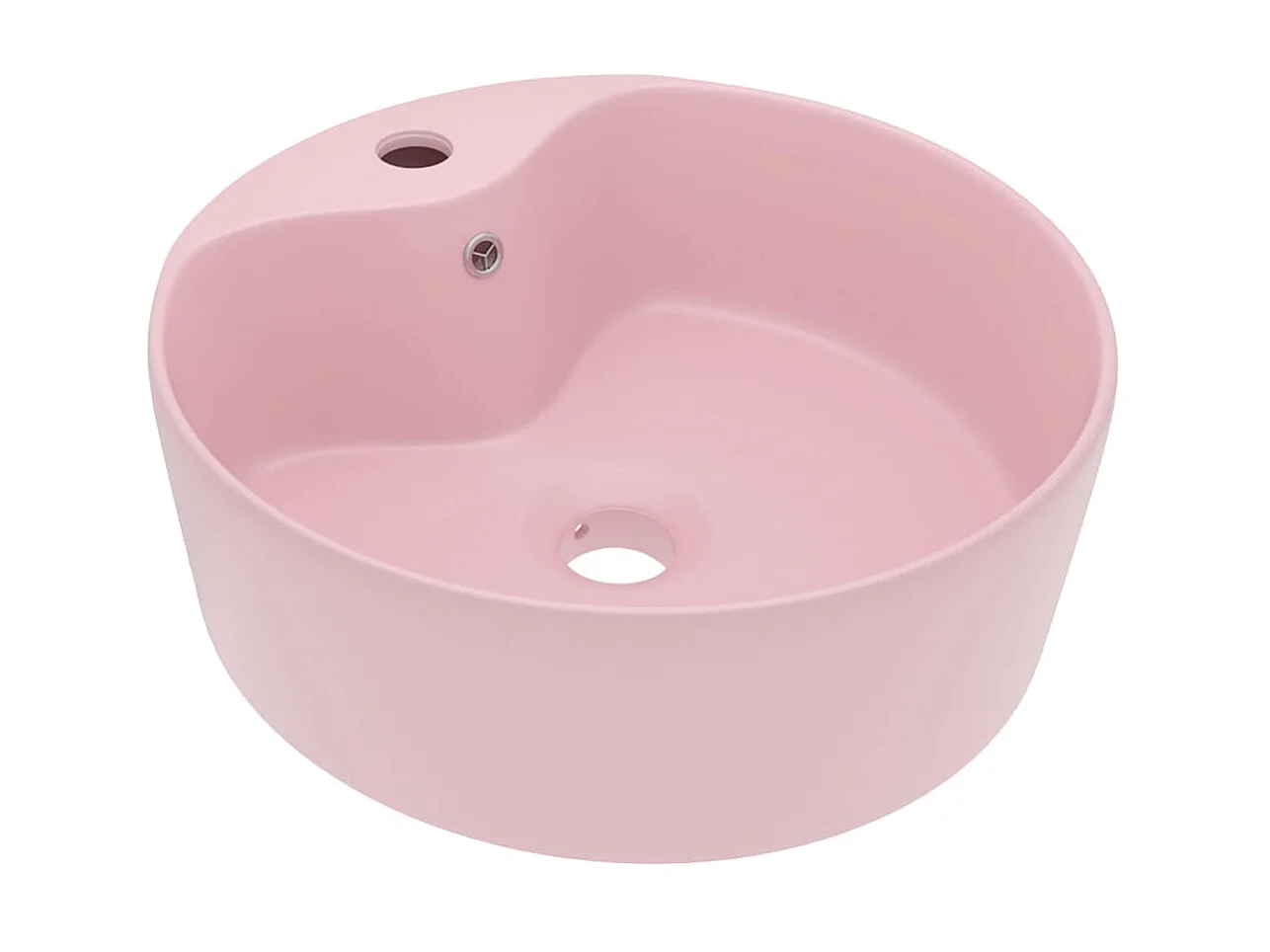 Lavabo lujo con rebosadero cerámica rosa mate 36x13 cm ES66340