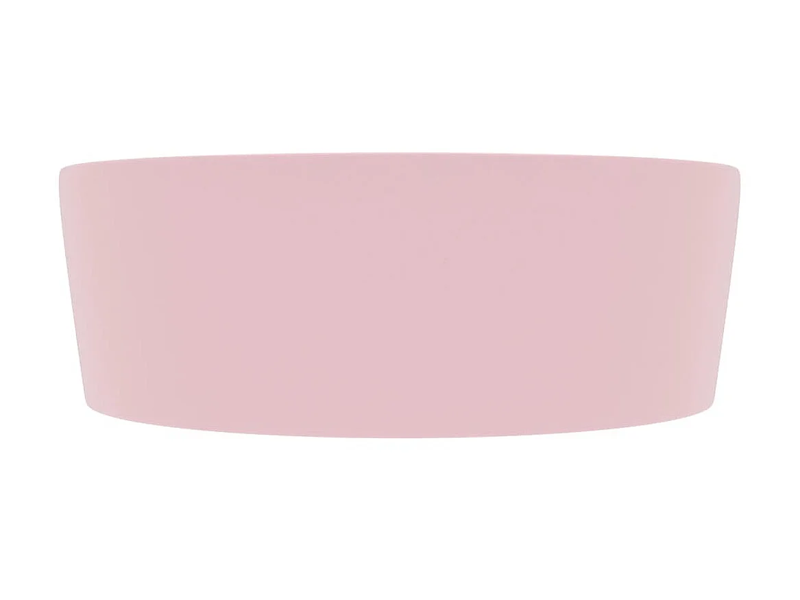 Lavabo lujo con rebosadero cerámica rosa mate 36x13 cm ES66340