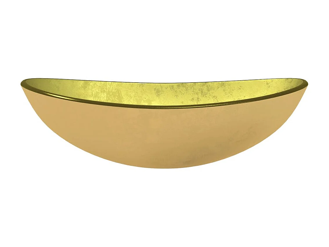 Lavabo de vidrio templado dorado 54,5x35x15,5 cm ES66443