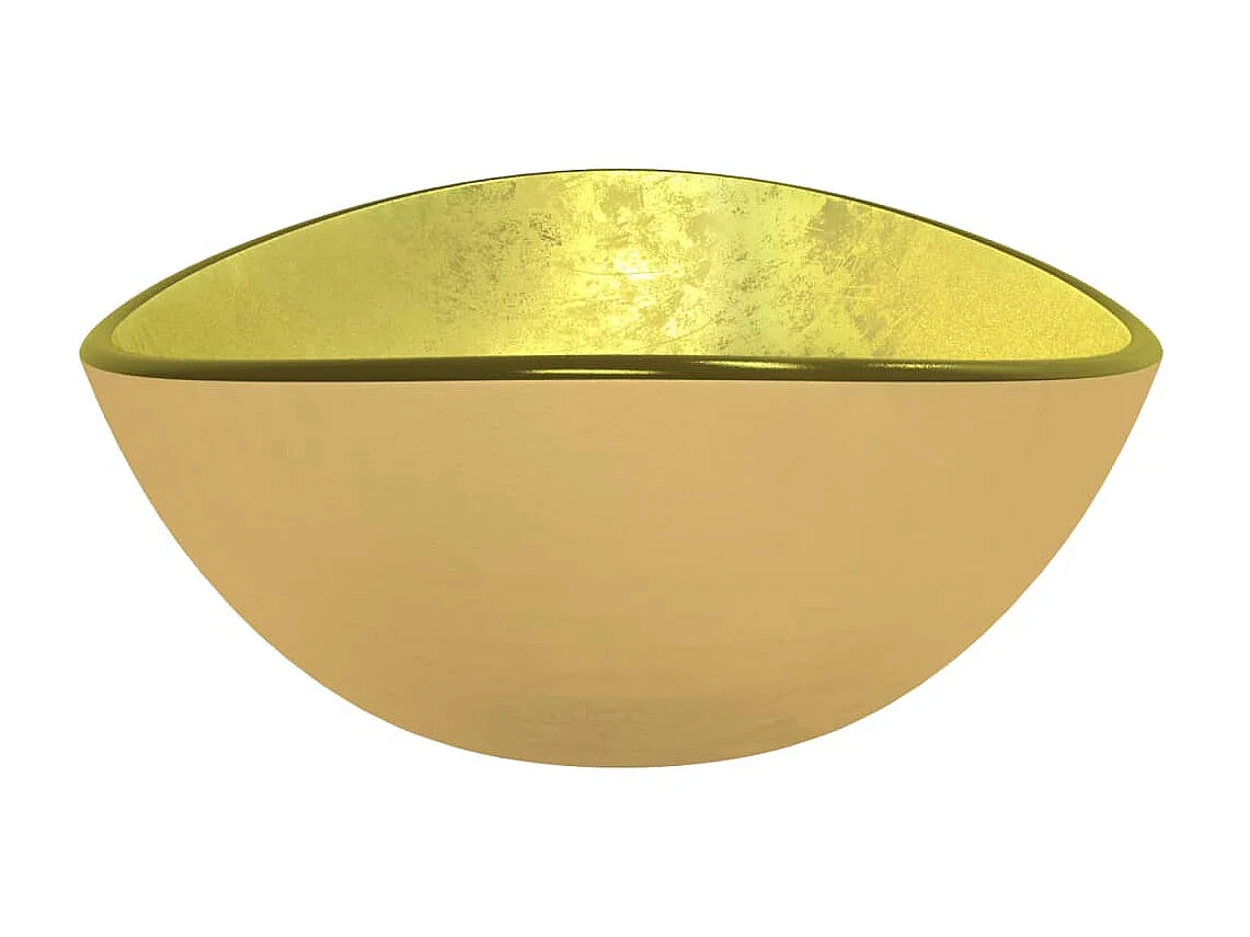 Lavabo de vidrio templado dorado 54,5x35x15,5 cm ES66443