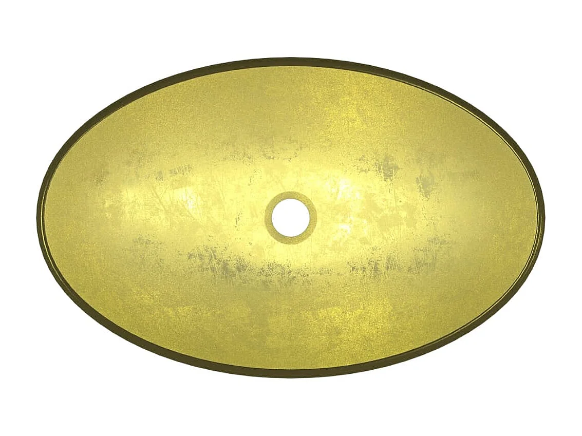 Lavabo de vidrio templado dorado 54,5x35x15,5 cm ES66443