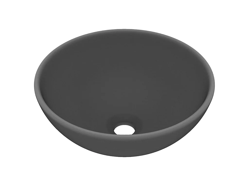 Vasque rond de luxe de salle Gris foncé mat 32,5x14cm Céramique WVGQ5455