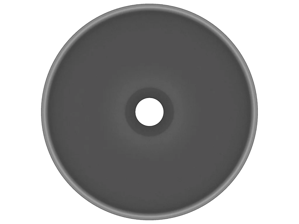 Vasque rond de luxe de salle Gris foncé mat 32,5x14cm Céramique WVGQ5455