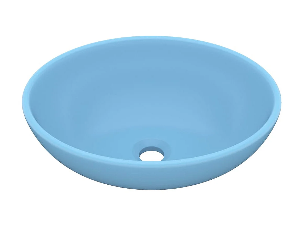 Lavabo de lujo ovalado cerámica azul claro mate 40x33 cm ES66395