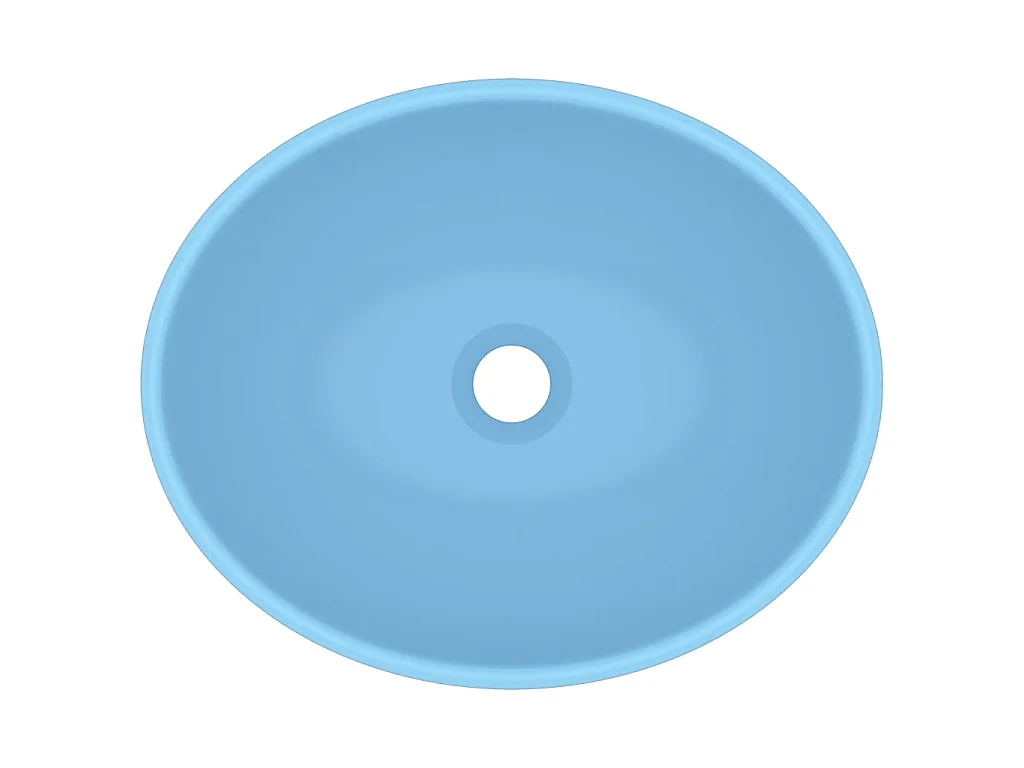 Lavabo de lujo ovalado cerámica azul claro mate 40x33 cm ES66395