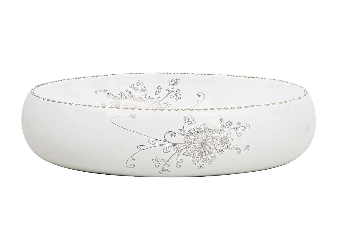 Lavabo sobre encimera ovalado cerámica blanco 59x40x15 cm ES912936