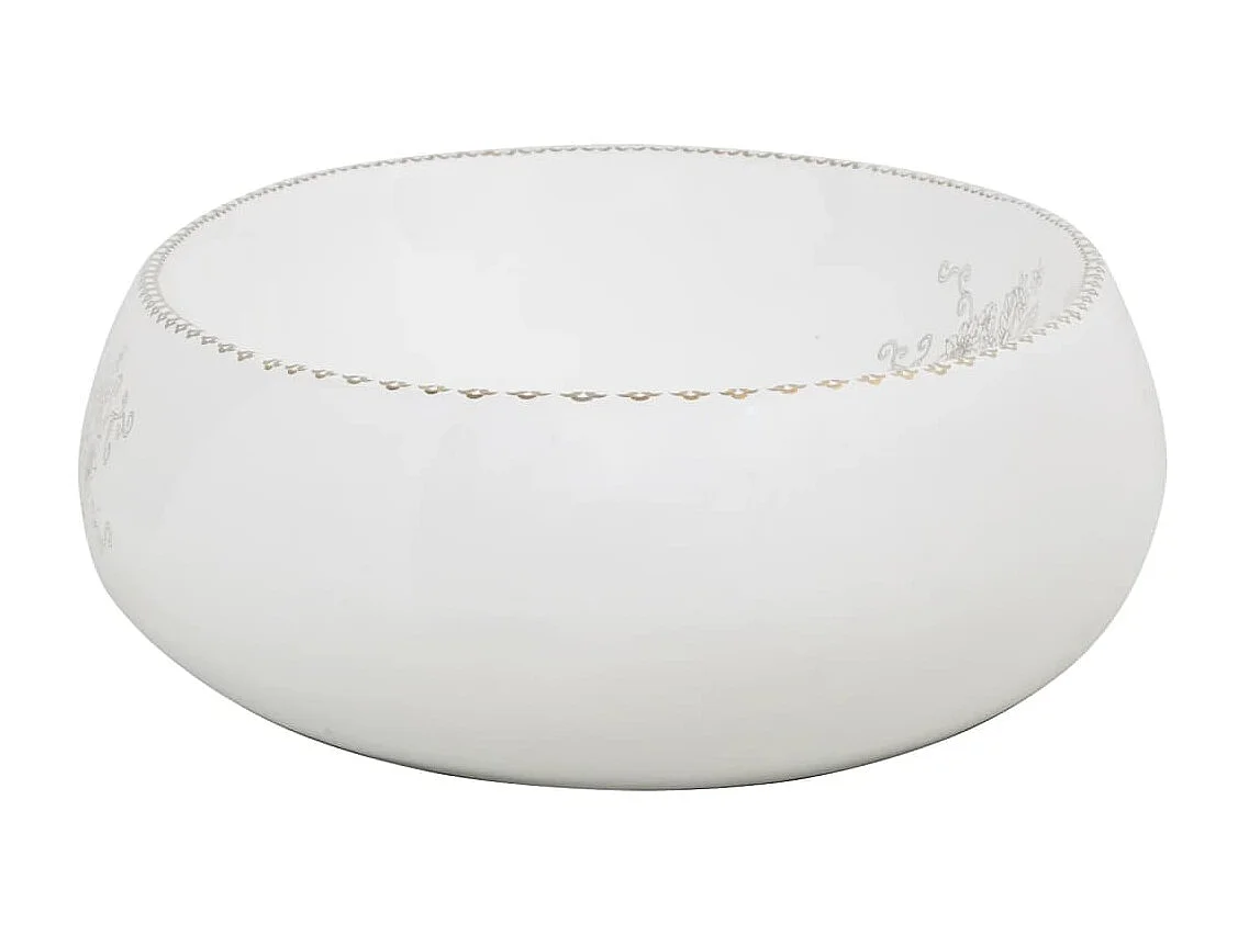Lavabo sobre encimera ovalado cerámica blanco 59x40x15 cm ES912936
