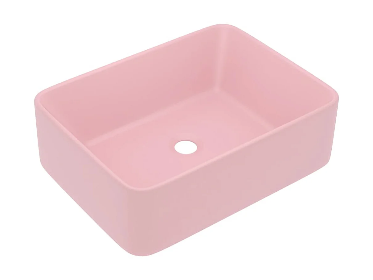 Lavatório luxuoso 41x30x12 cm cerâmica rosa mate PT525763