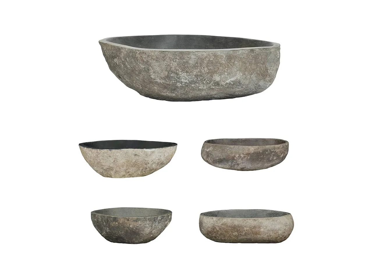 Lavabo de piedra de río ovalado 45-53 cm ES66599