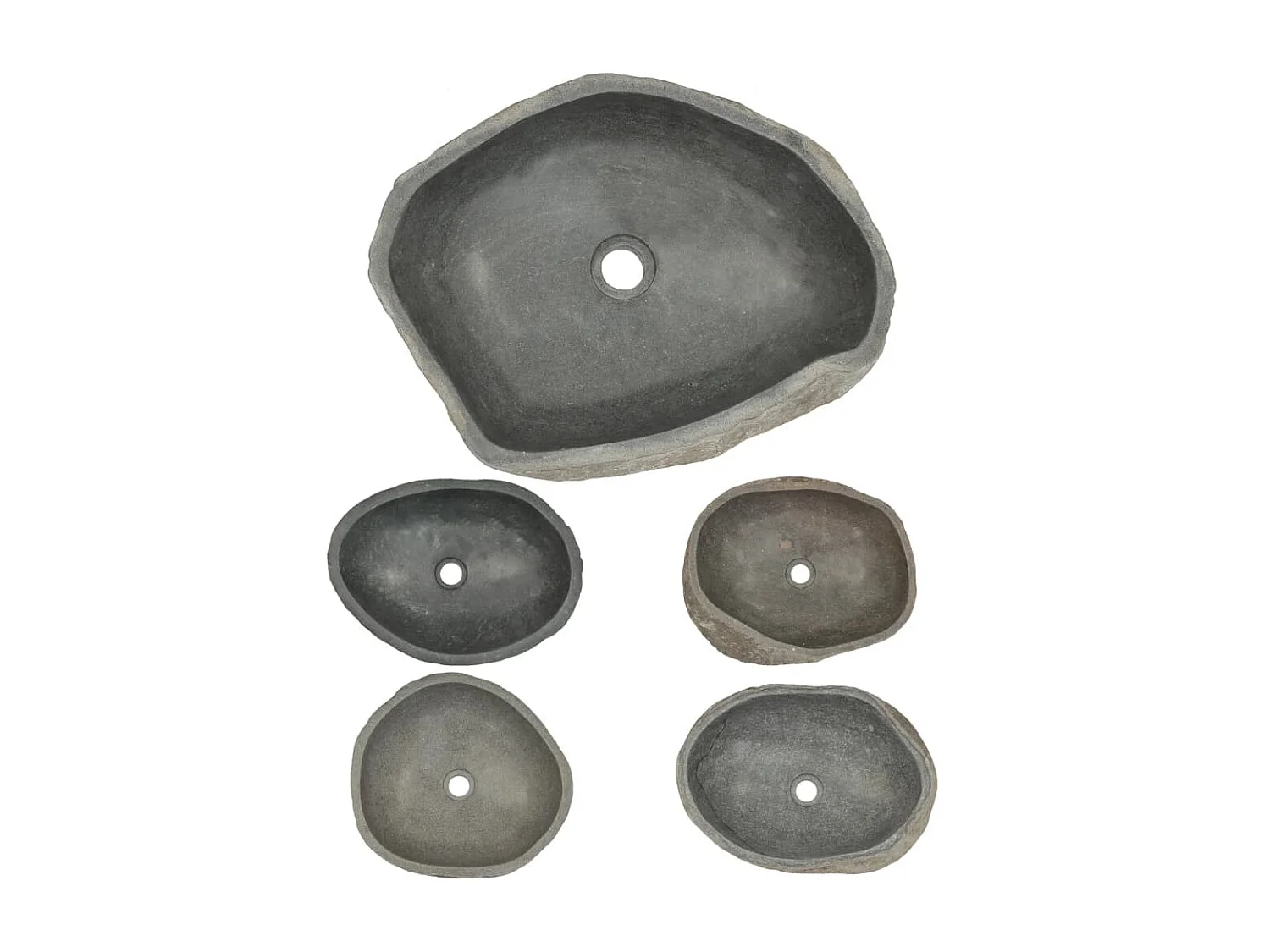 Lavatório de pedra do rio oval (45-53)x(34-41) cm PT305346