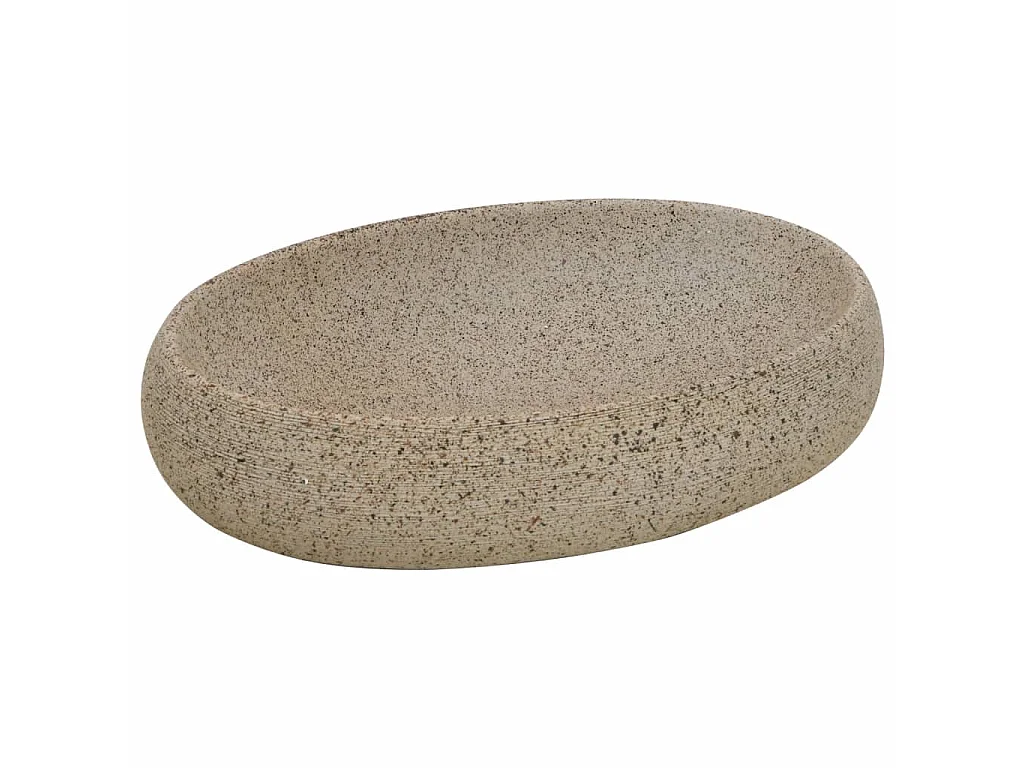 Lavatório de bancada oval 59x40x15 cm cerâmica cor de areia PT138130