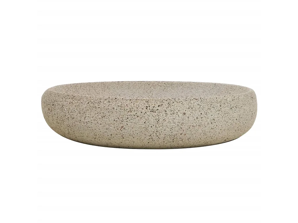 Lavatório de bancada oval 59x40x15 cm cerâmica cor de areia PT138130