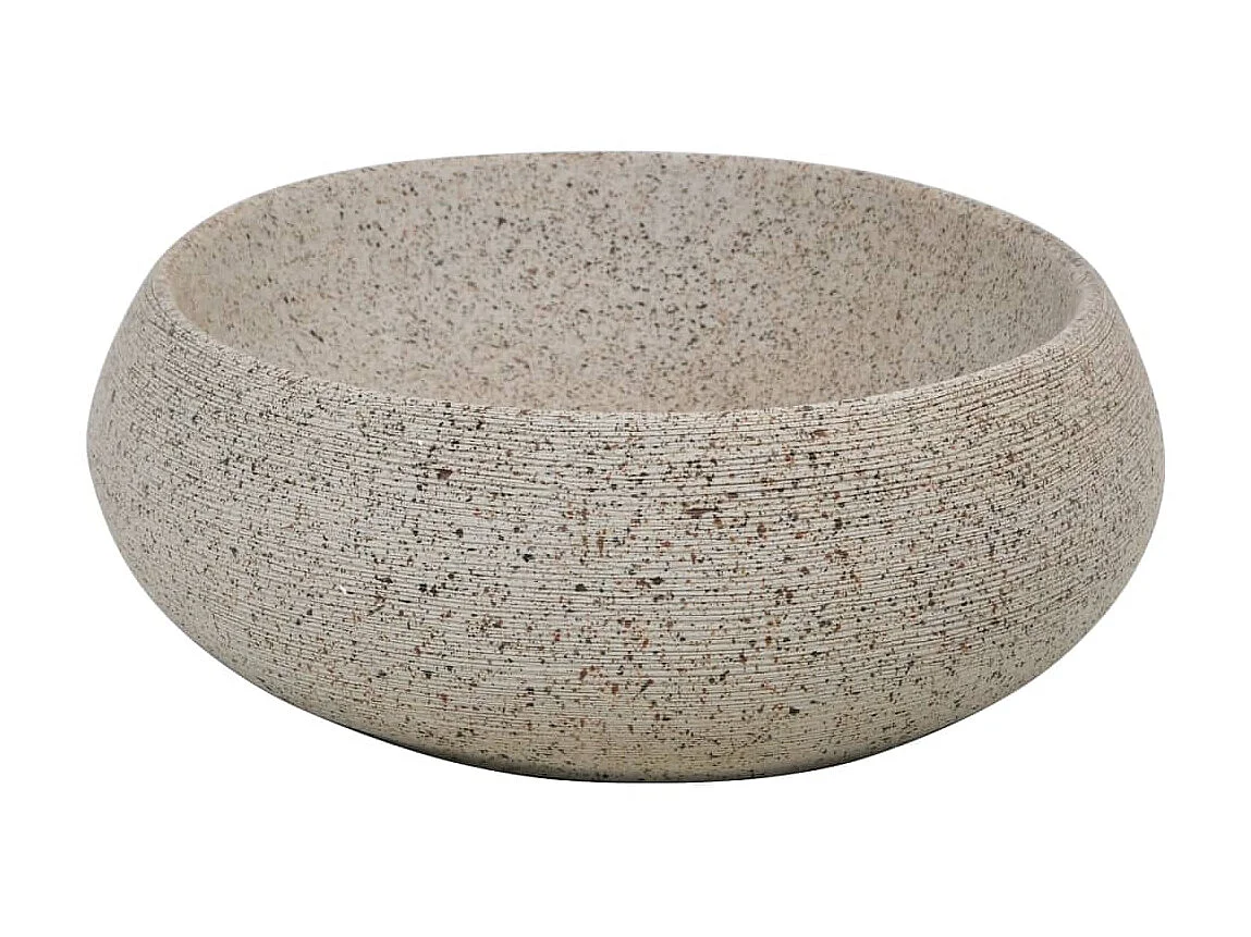 Lavatório de bancada oval 59x40x15 cm cerâmica cor de areia PT138130