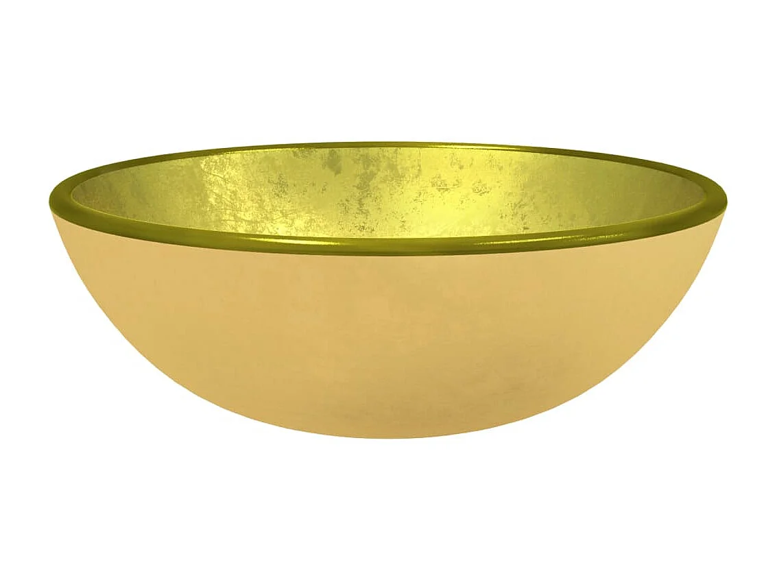 Vasque Verre trempé 35x12 cm Doré WVGQ8131