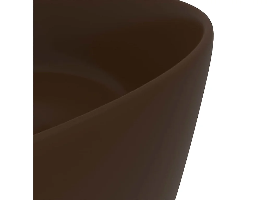 Lavatório luxuoso redondo 40x15cm cerâmica castanho-escuro mate PT160306