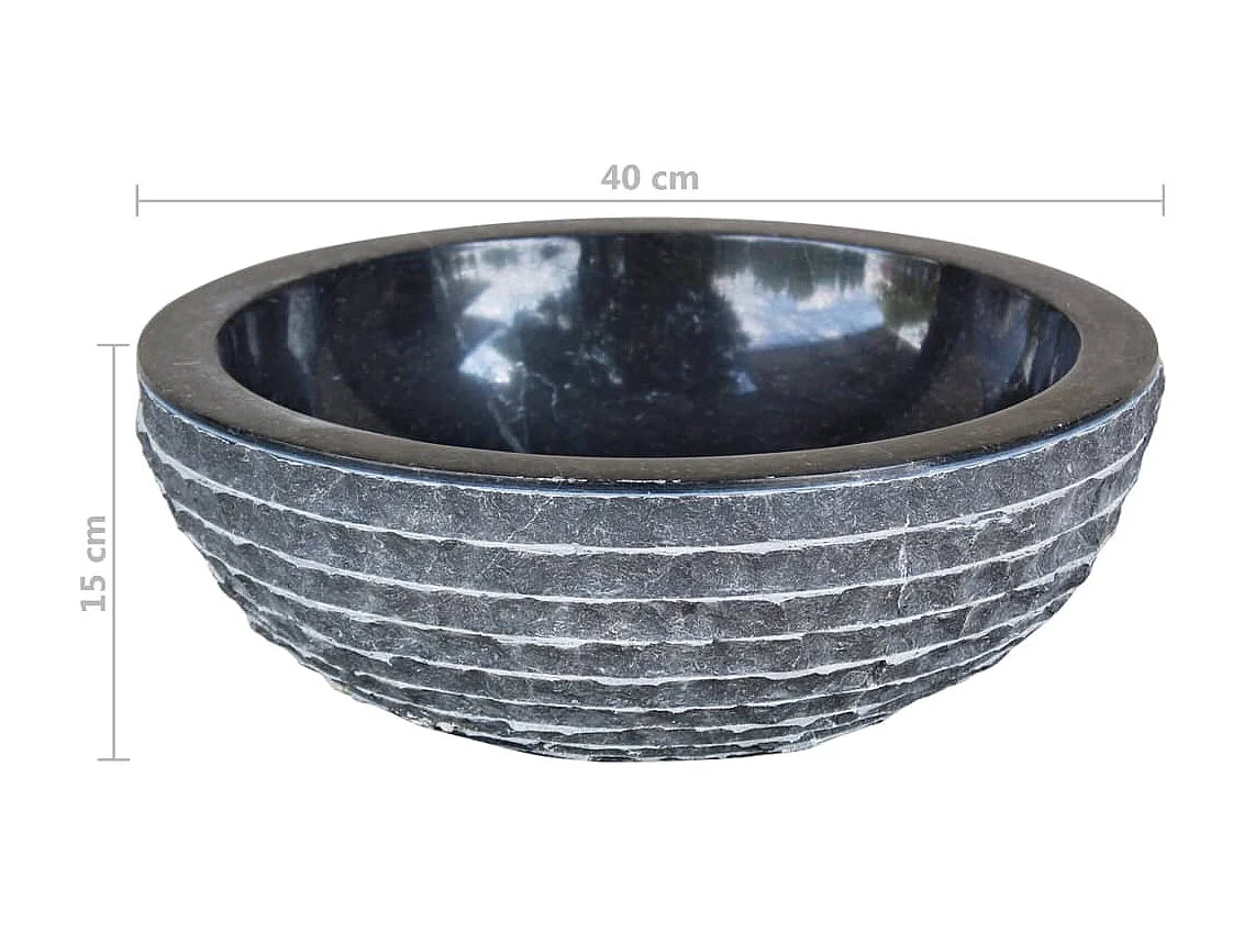 Lavatório em mármore 40 cm preto PT464986