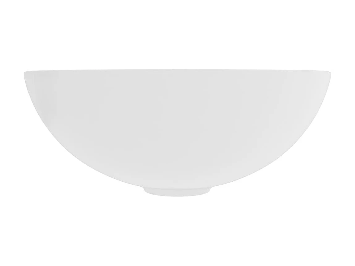 Lavabo de cuarto de baño redondo cerámica blanco mate ES66589