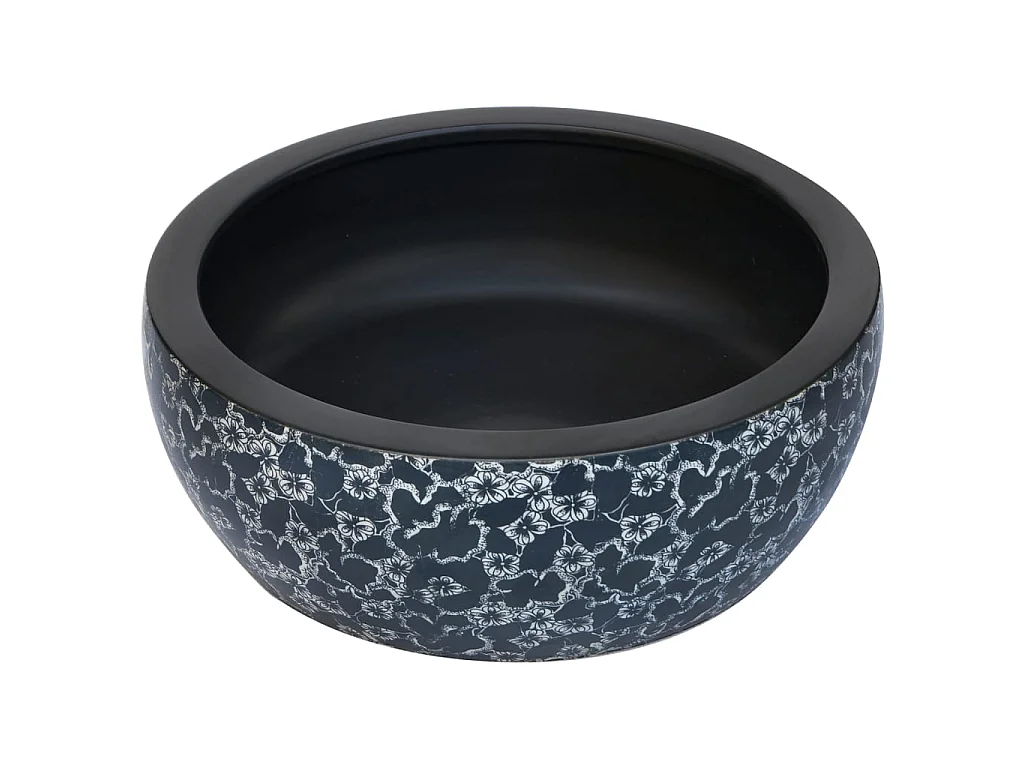 Vasque à poser noir et bleu rond Φ41x14 cm céramique WVGQ6112