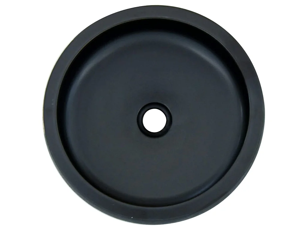 Lavabo sobre encimera redondo cerámica negro y azul Φ41x14 cm ES66535