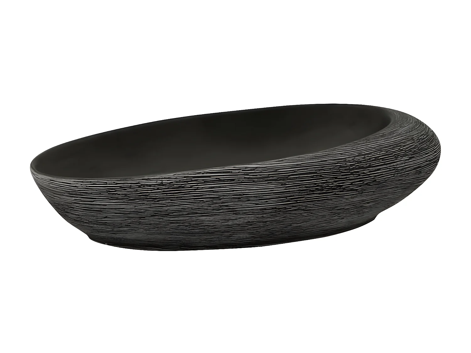 Vasque à poser gris et noir ovale 59x40x14 cm céramique WVGQ5108