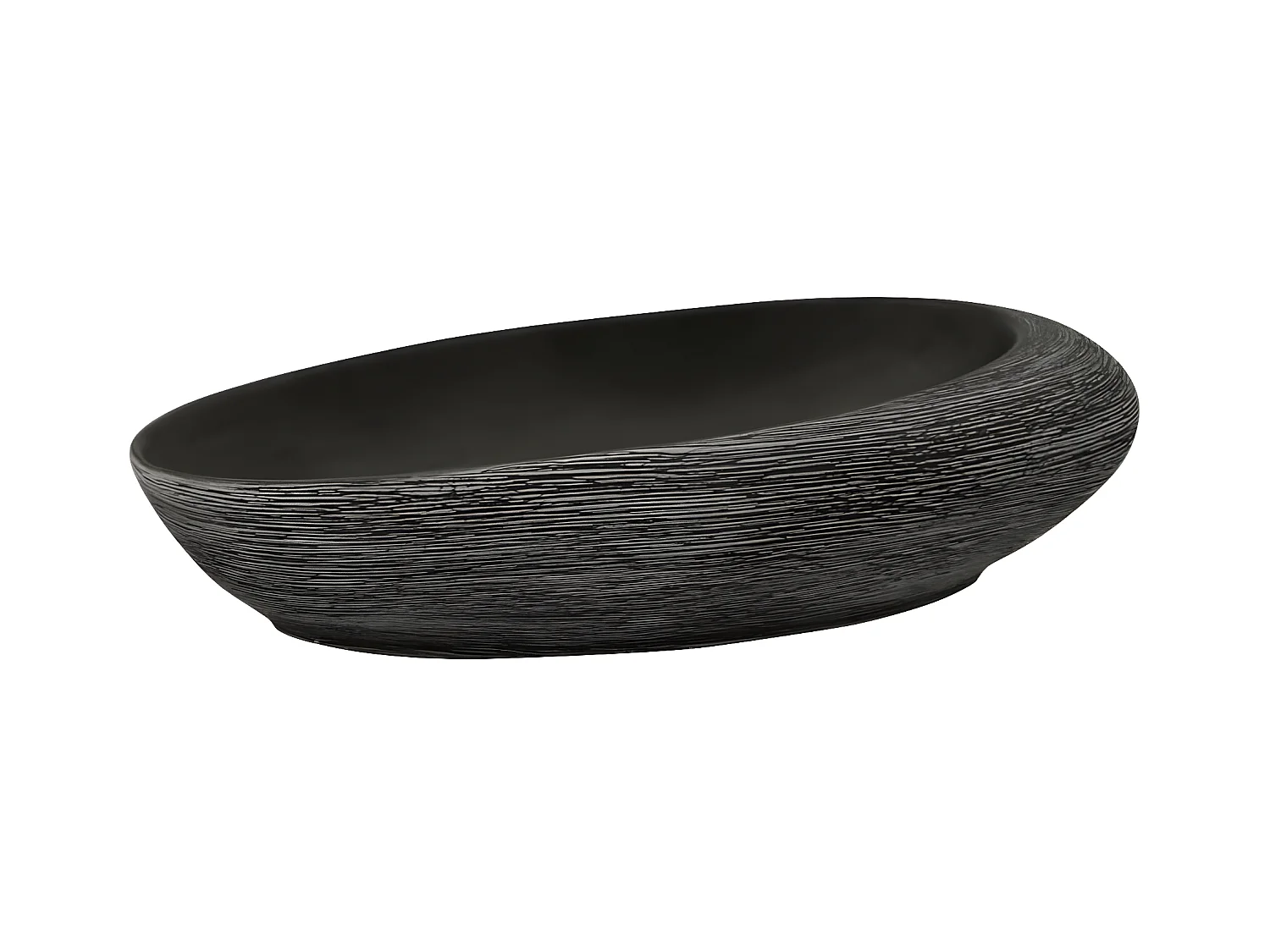 Vasque à poser gris et noir ovale 59x40x14 cm céramique WVGQ5108