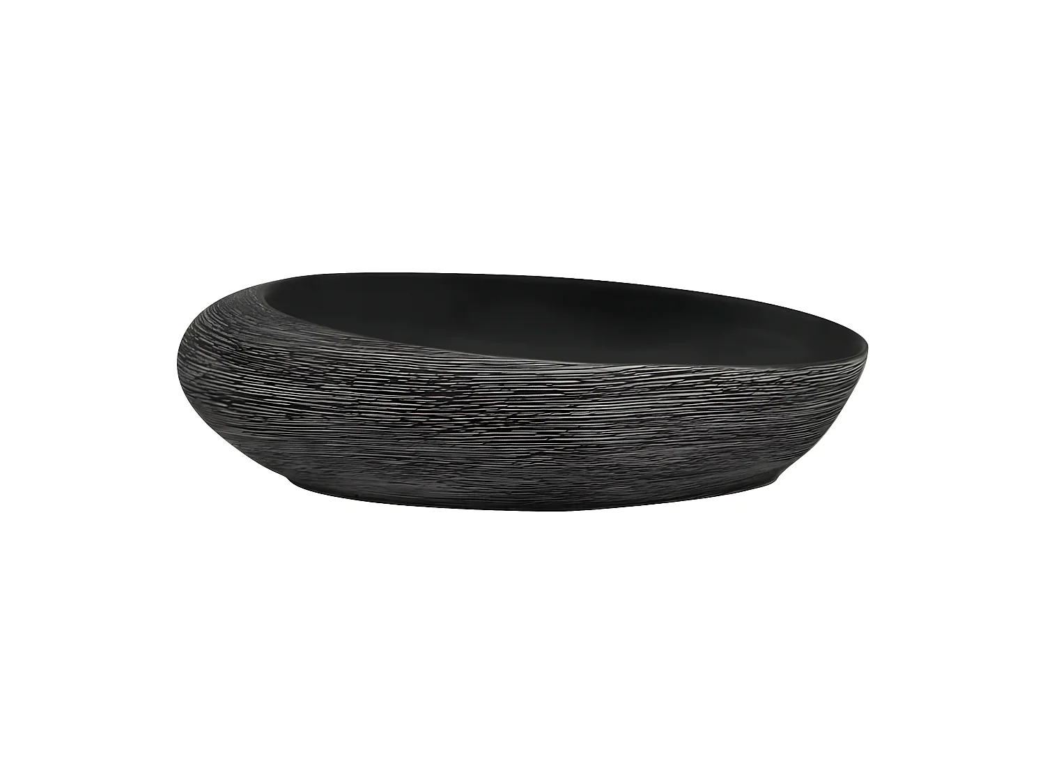 Vasque à poser gris et noir ovale 59x40x14 cm céramique WVGQ5108