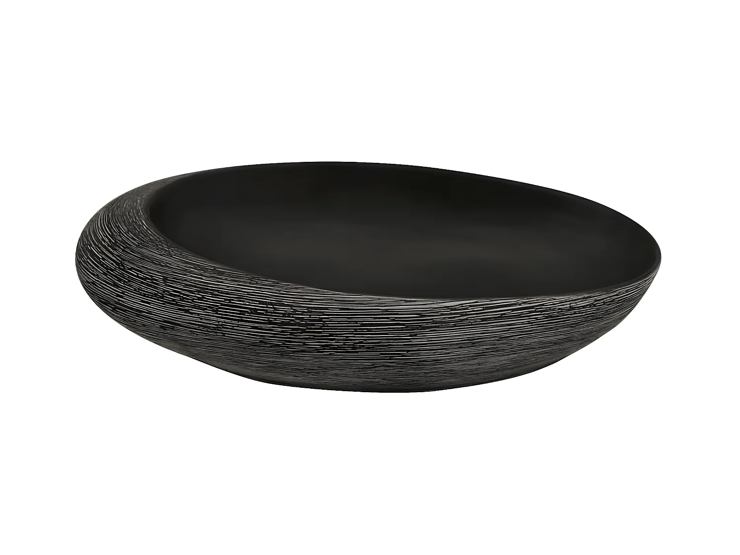 Vasque à poser gris et noir ovale 59x40x14 cm céramique WVGQ5108
