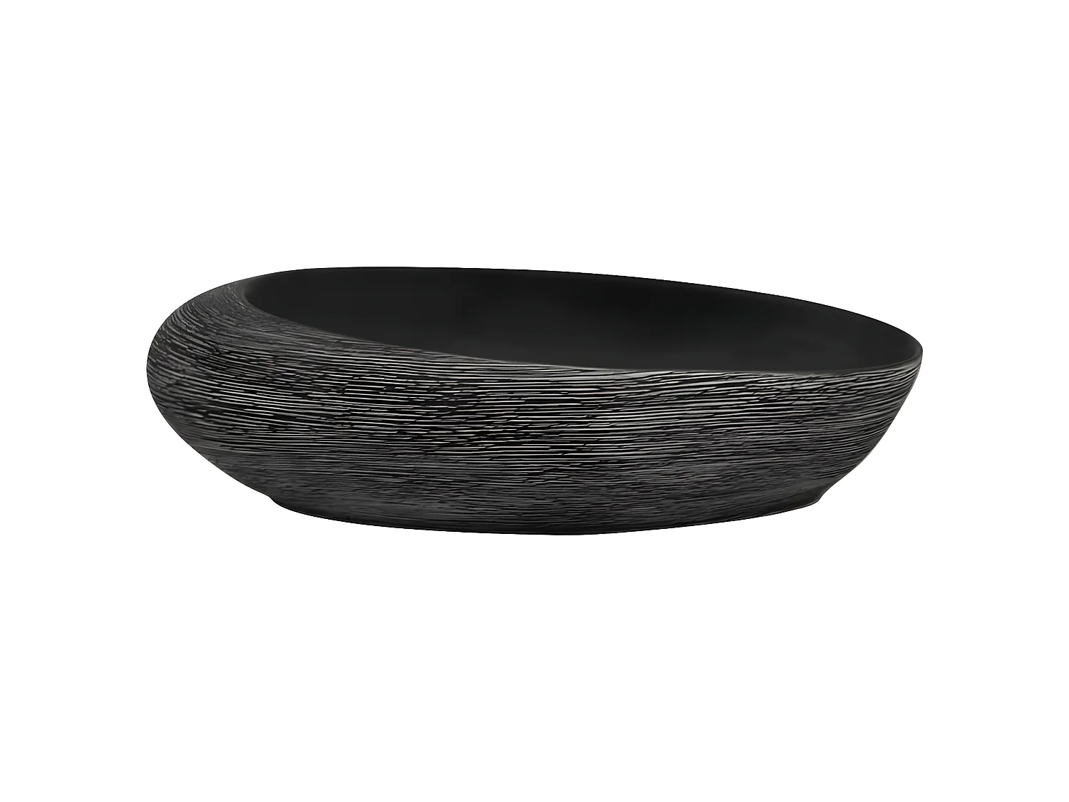 Lavabo sobre encimera ovalado cerámica gris y negro 59x40x14 cm ES66235