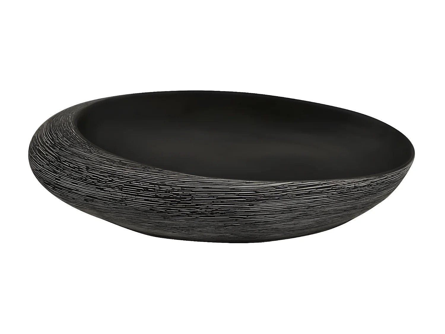 Lavabo sobre encimera ovalado cerámica gris y negro 59x40x14 cm ES66235