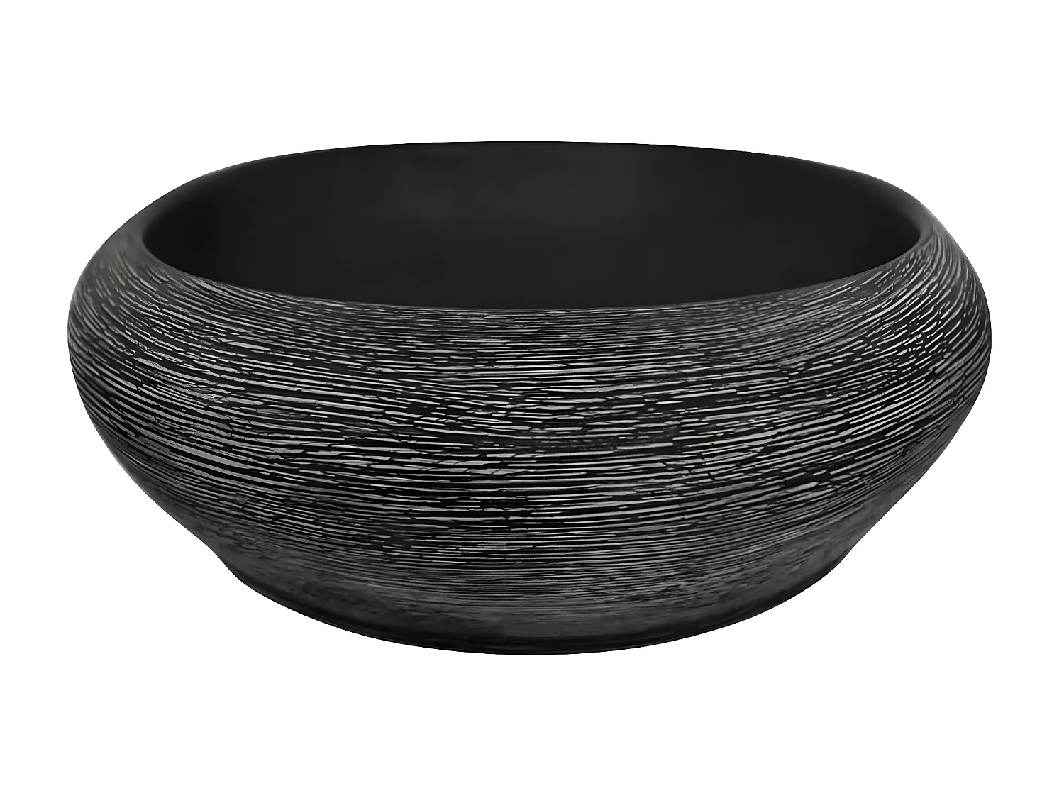 Lavabo sobre encimera ovalado cerámica gris y negro 59x40x14 cm ES66235