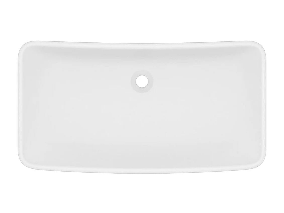 Lavabo de lujo de cerámica rectangular blanco mate 71x38 cm ES66526