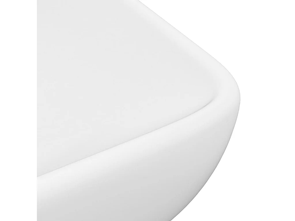 Lavabo de lujo de cerámica rectangular blanco mate 71x38 cm ES66526