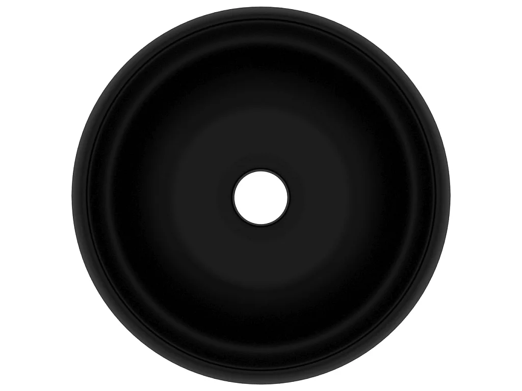 Lavabo de lujo redondo cerámica negro mate 40x15 cm ES66503