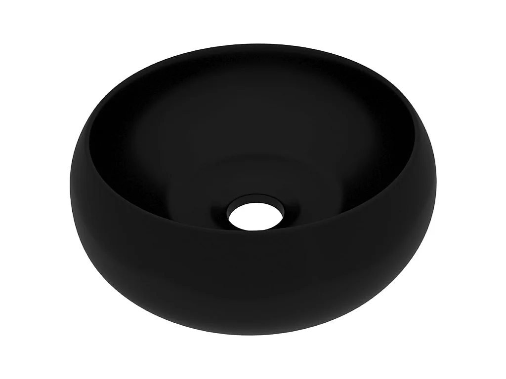 Vasque rond de luxe Noir mat 40x15 cm Céramique WVGQ3785