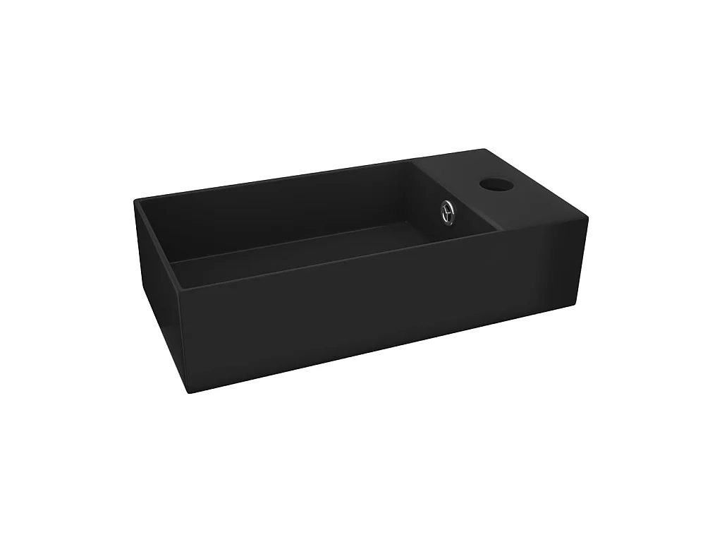 Lavabo con rebosadero cerámica negro mate ES66308