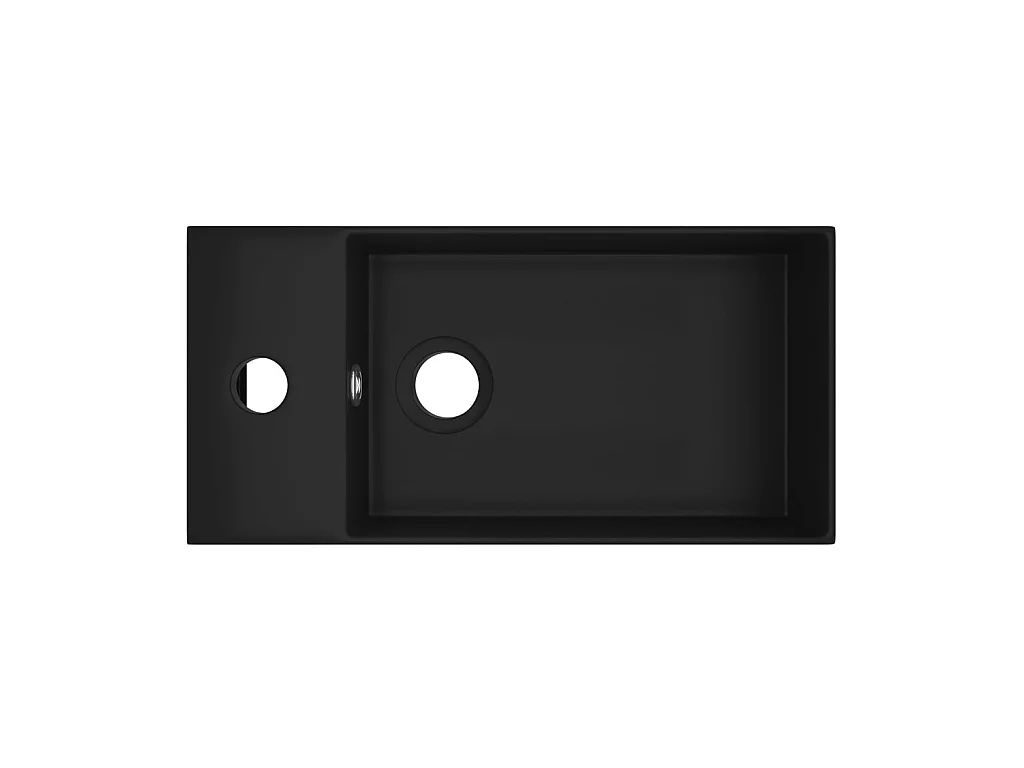 Lavabo con rebosadero cerámica negro mate ES66308