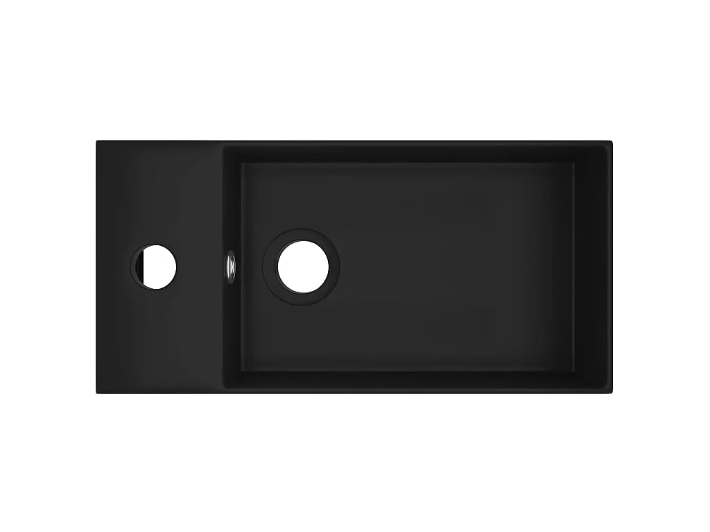 Vasque de salle de bain avec trop-plein Céramique Noir mat WVGQ5012