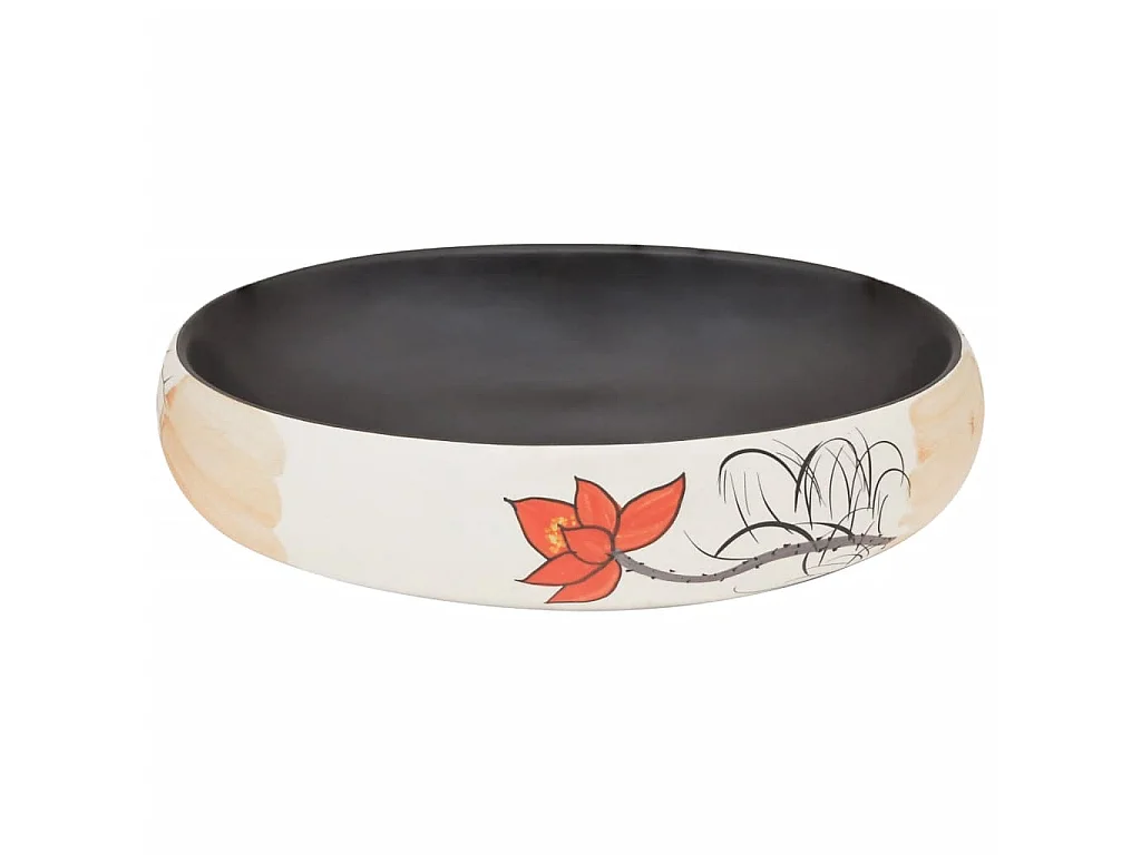 Lavatório de bancada oval 59x40x15 cm cerâmica multicor PT445172