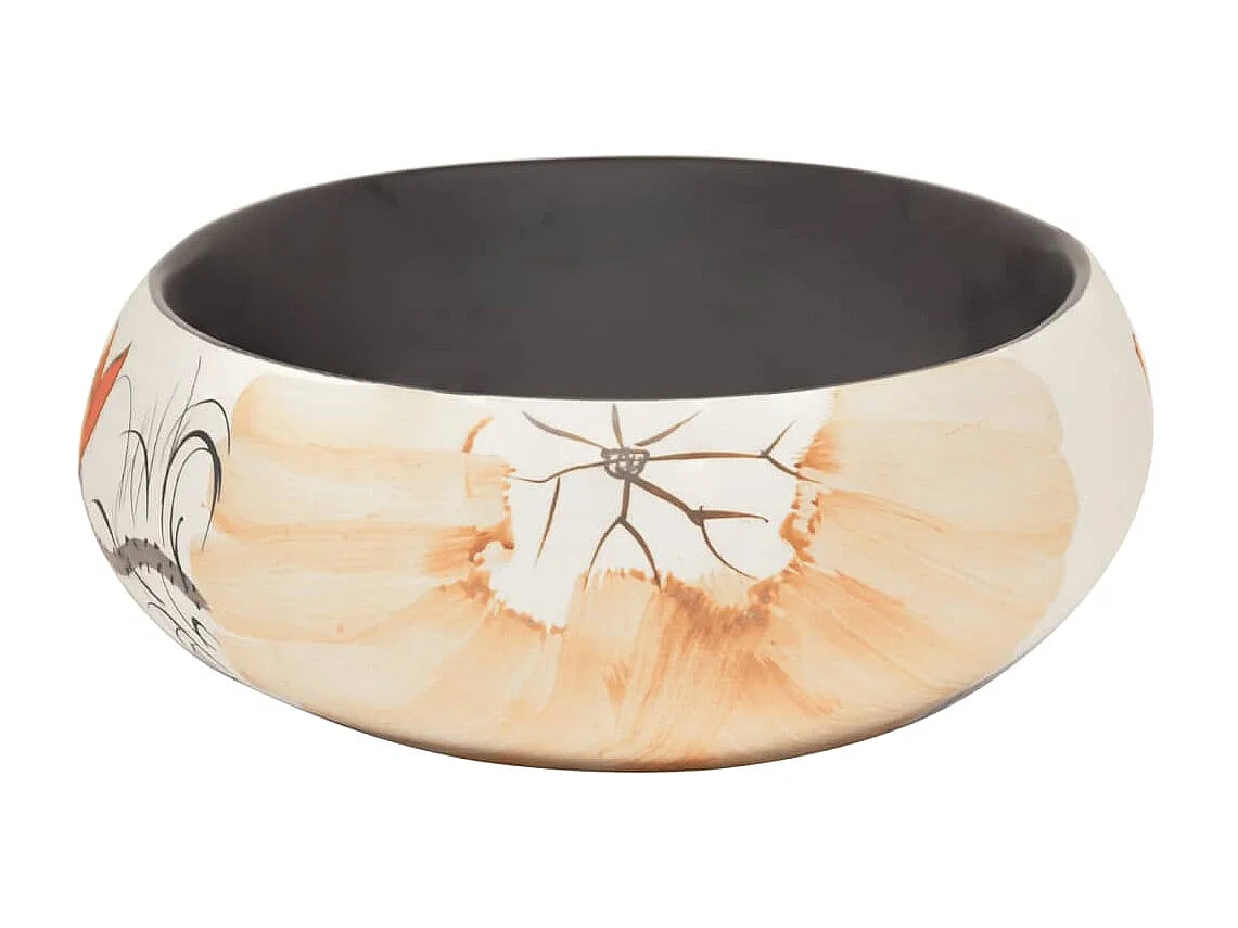 Lavatório de bancada oval 59x40x15 cm cerâmica multicor PT445172