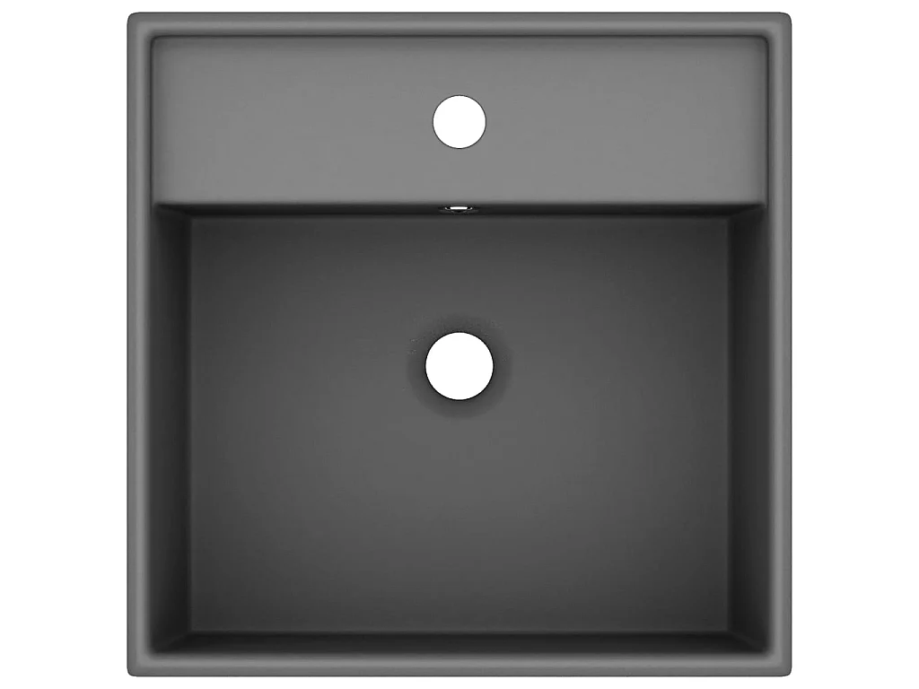 Lavatório luxuoso quadrado 41x41 cm cerâmica cinza-escuro mate PT532947