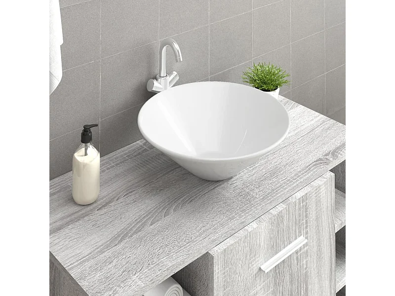 Vasques 2 pcs blanc 42x42x14 cm céramique WVGQ5896