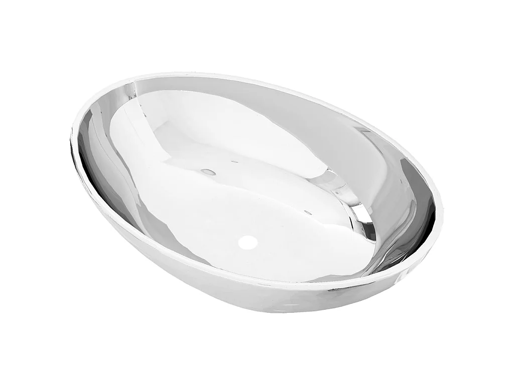 Lavabo de cerámica plateado 40x33x13,5 cm ES66565