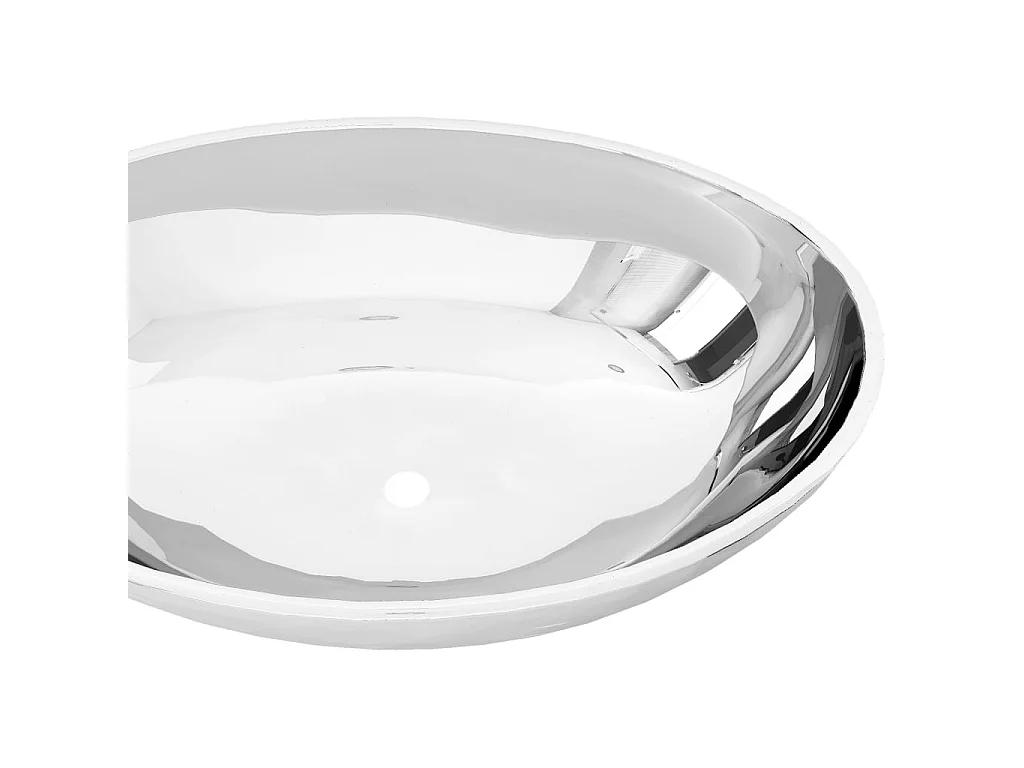 Lavabo de cerámica plateado 40x33x13,5 cm ES66565